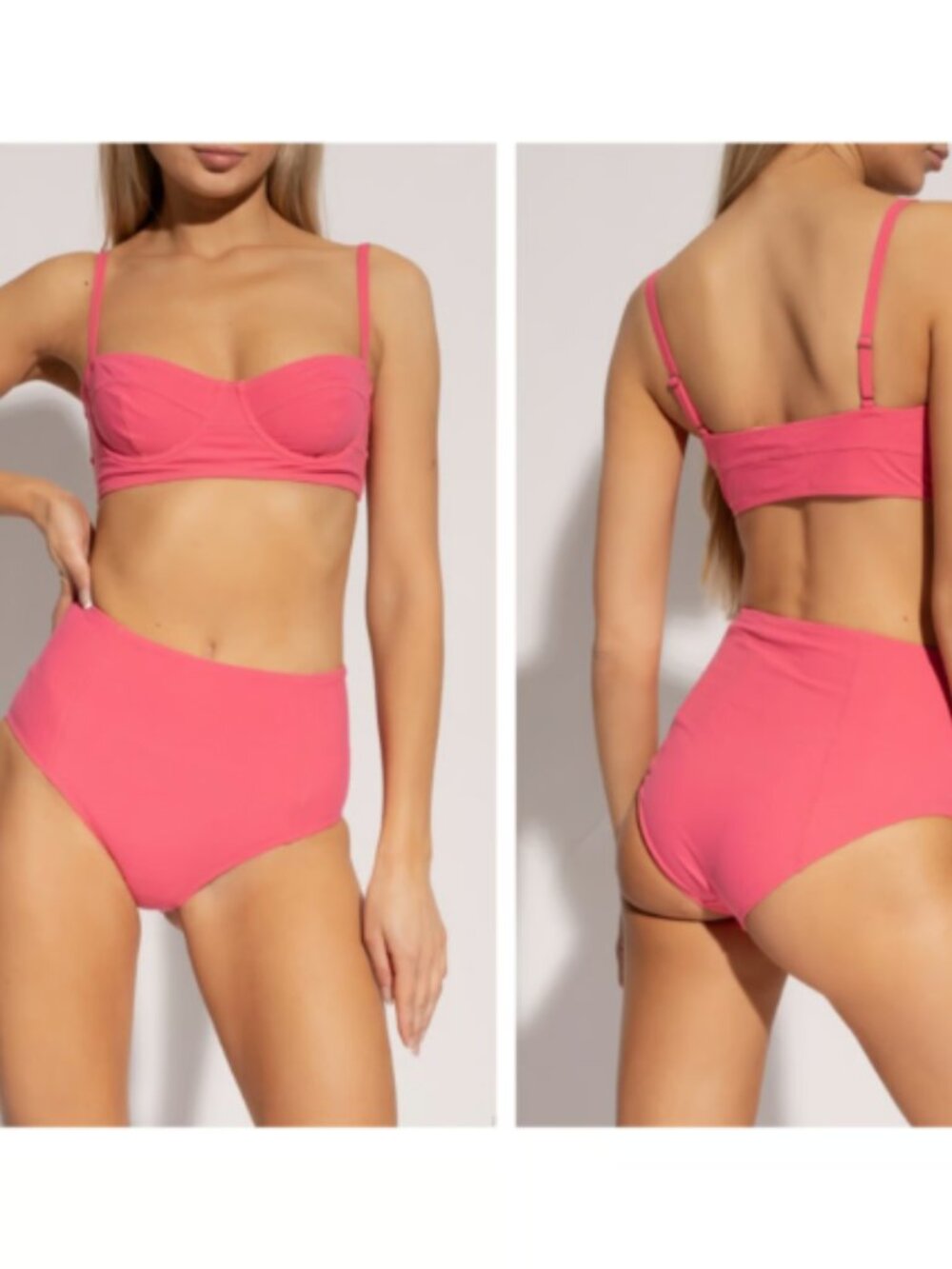Ulla Johnson Pink High-Waist Bikini Set
